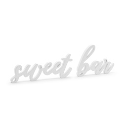 Inscrip?ie din lemn sweet bar alb 37x10 cm