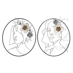 Wall decoration metal 54x4,5x63 girl 2 mod.