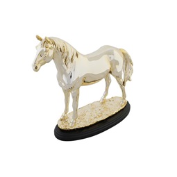 Figure resin 30x11,5x26 horse metallic golden