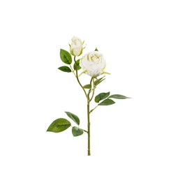 Floare artificiala trandafir cu doua boboci 55 cm crem deschis